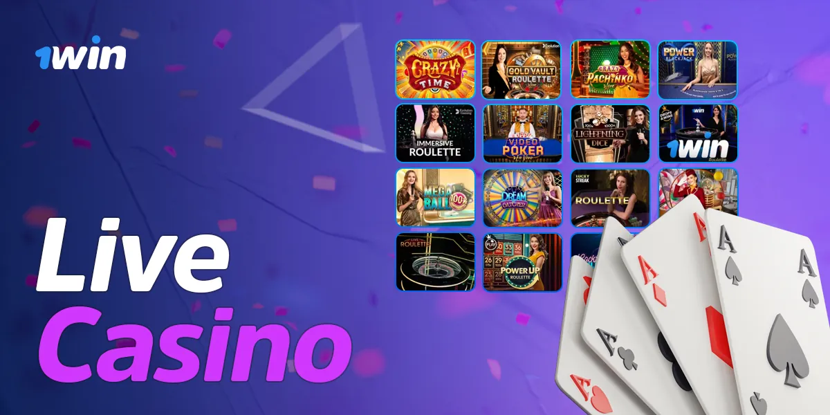 Live casino section for users from Kenya on the 1Win website 