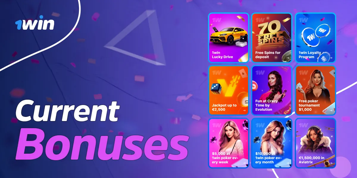 Description of the welcome bonus on the site of bookmaker 1Win