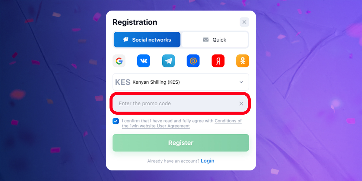 how to claim your bonus in 1win   step 2