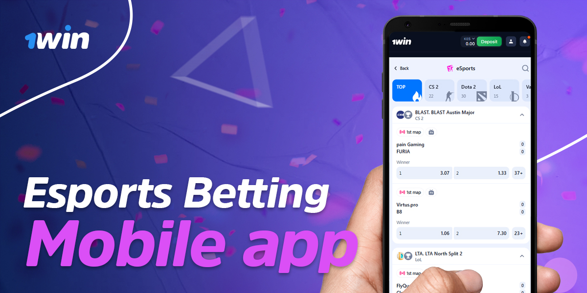 E-sports betting in 1Win mobile app 