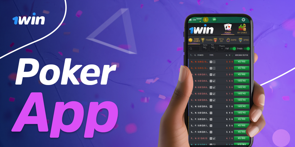 1win poker mobile app for Android and iOS