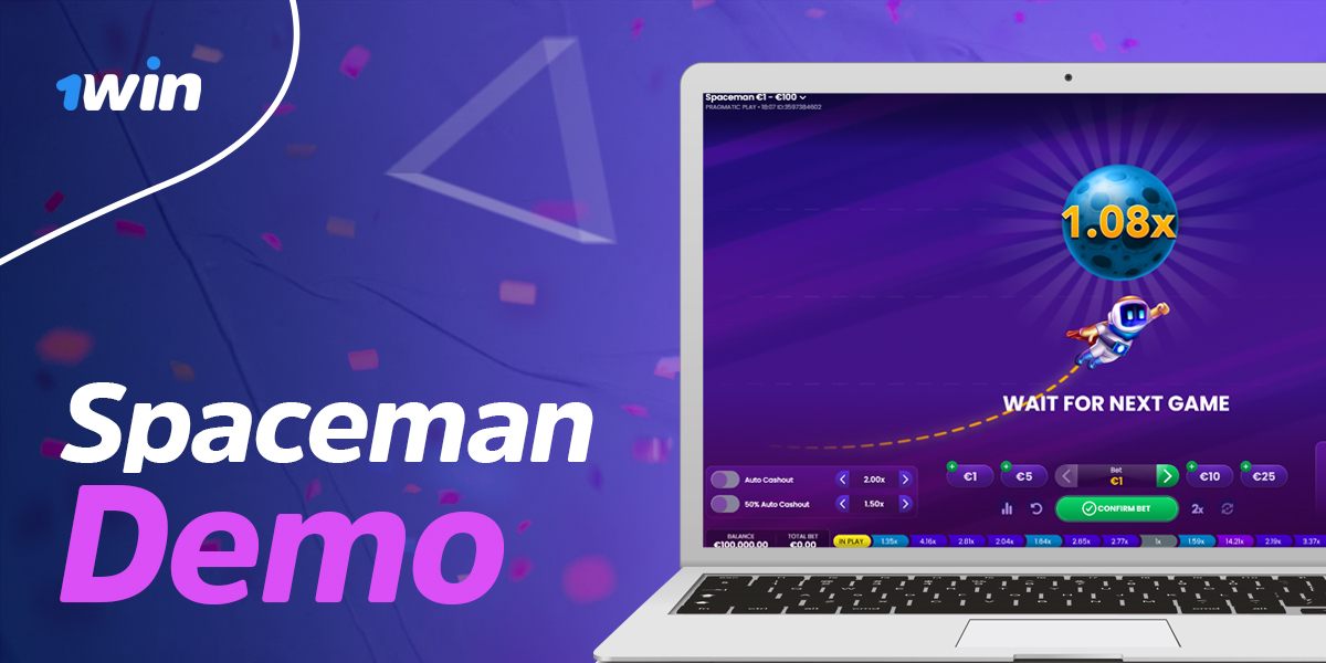 Demo mode of Spaceman game at 1Win Keinya