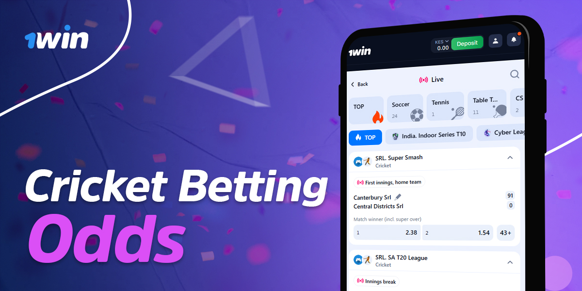 Cricket Betting Odds on 1win online platform