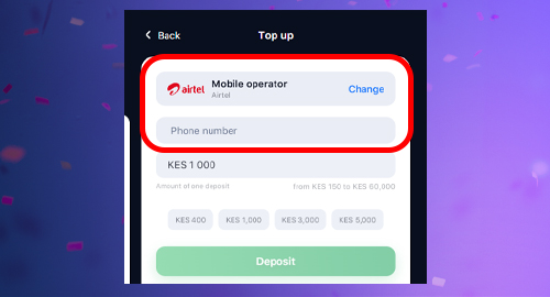 via mobile app   step 4