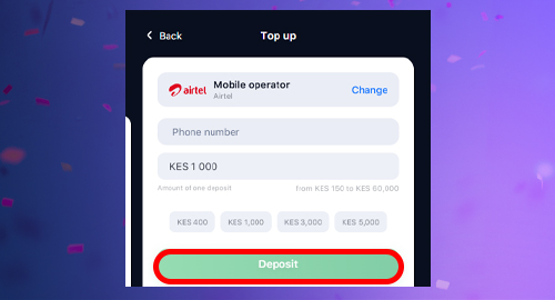 via mobile app   step 5
