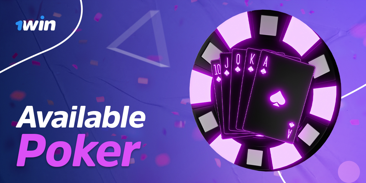 Types of poker available at 1win online casino