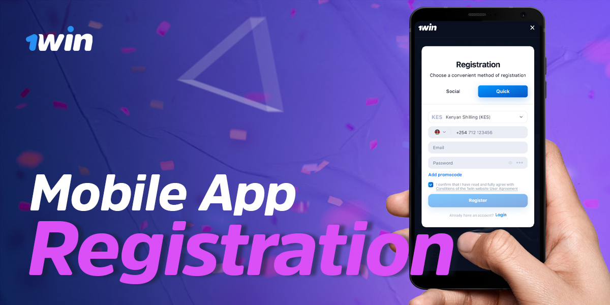 Registering a new account in the 1Win mobile app