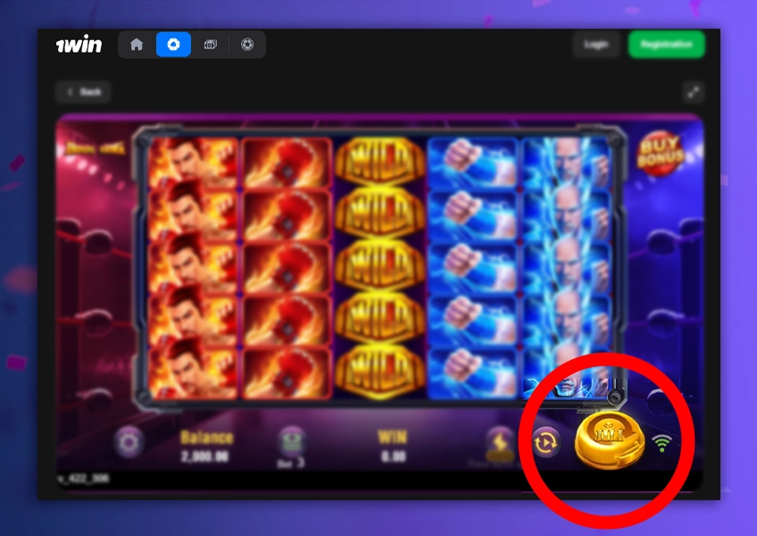 Start Boxing King reels on 1Win