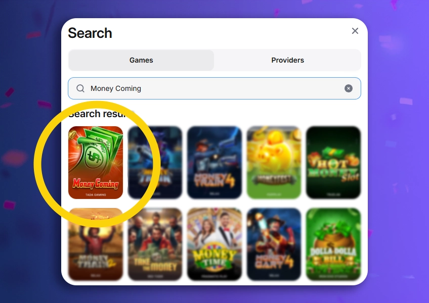 Open Money Coming in 1win lobby