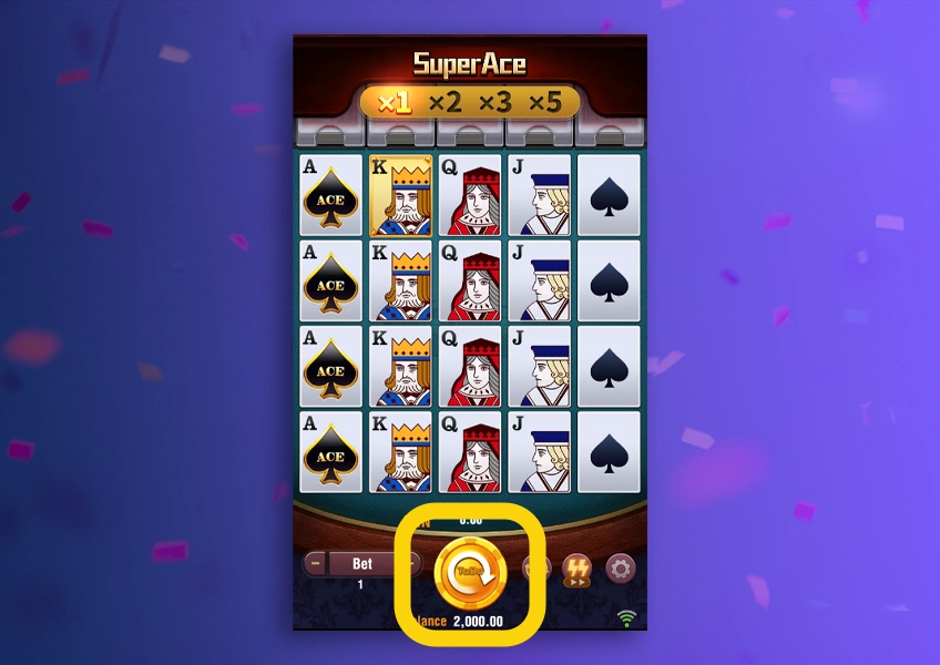 Spin Super Ace reels on 1win