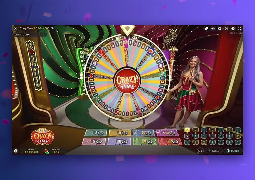 Bet numbers or bonus rounds at Crazy Time 1win