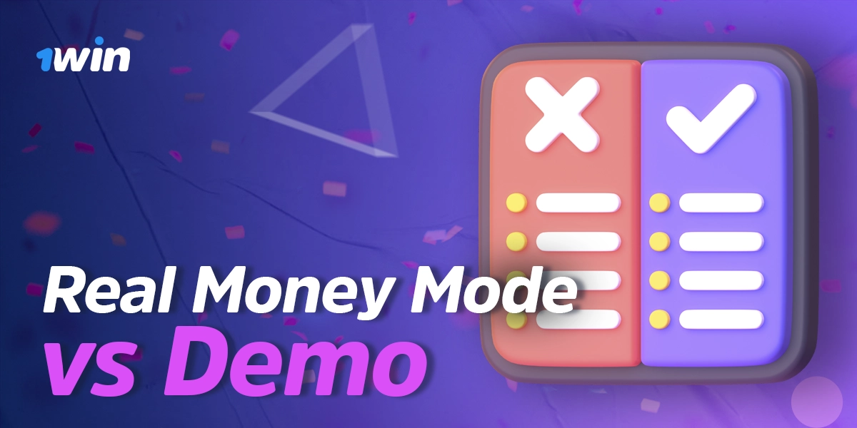 Comparison table of demo and real money modes